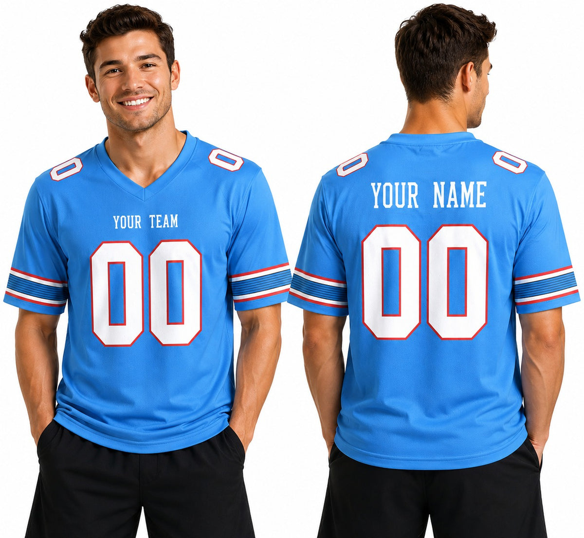 Personalized Tennessee Titans Football Jersey – Light Blue Game Style, Custom Name & Number-1
