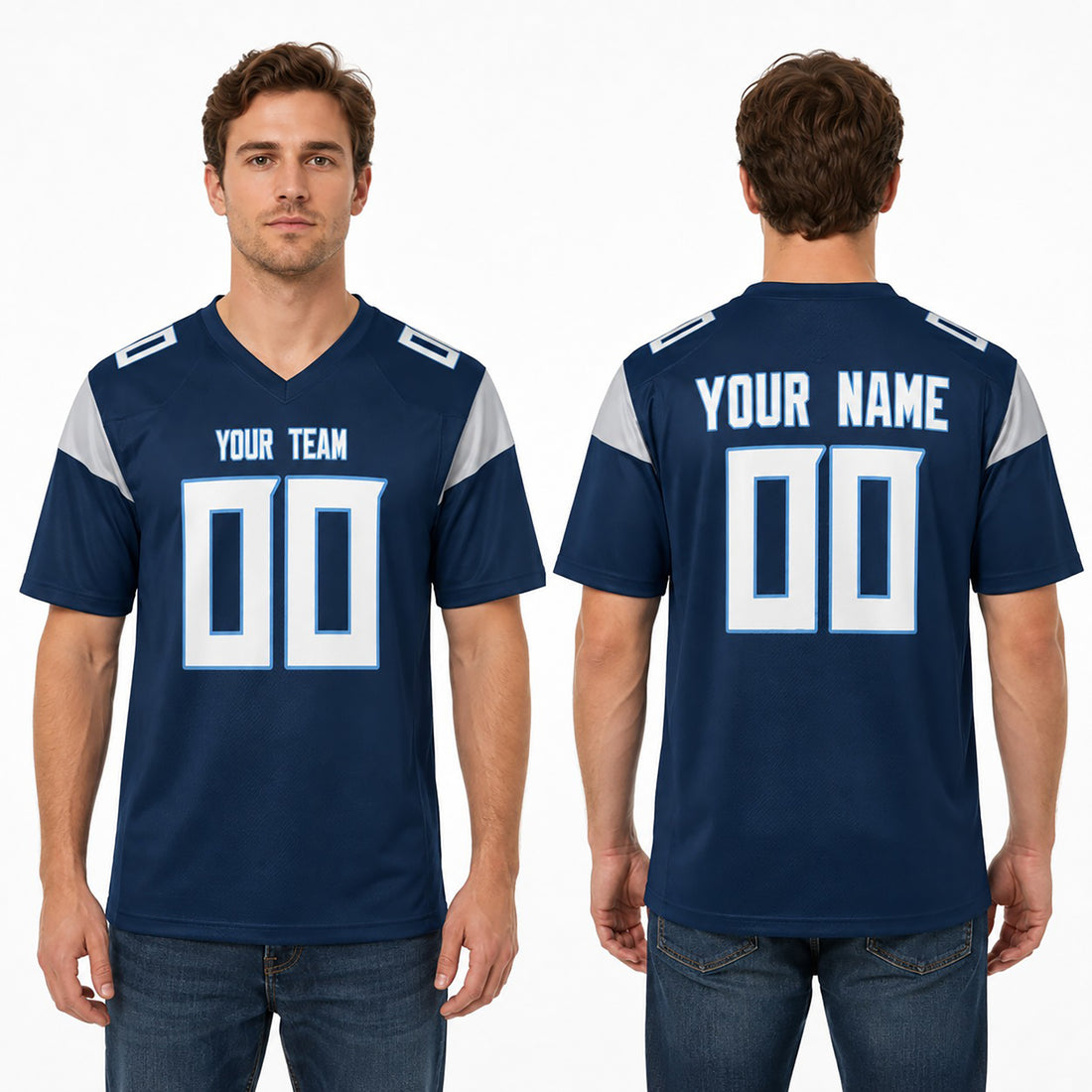 Personalized Tennessee Titans Football Jersey - Navy Fan Style, Custom Name & Number-1