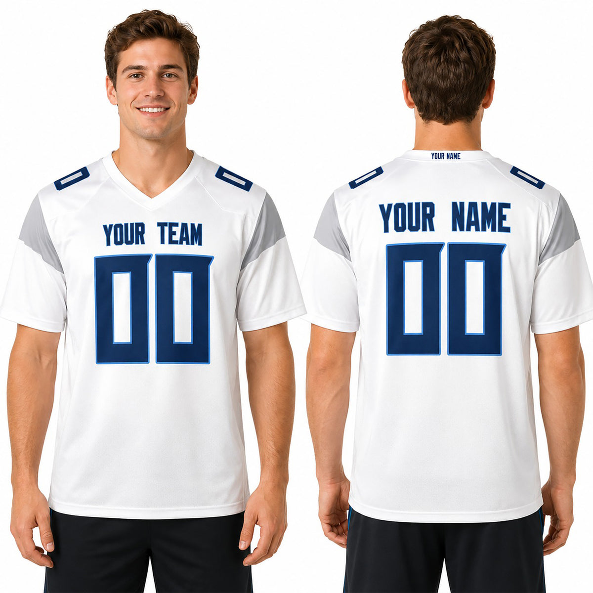 Personalized Tennessee Titans Football Jersey - White Fan Style, Custom Name & Number-1