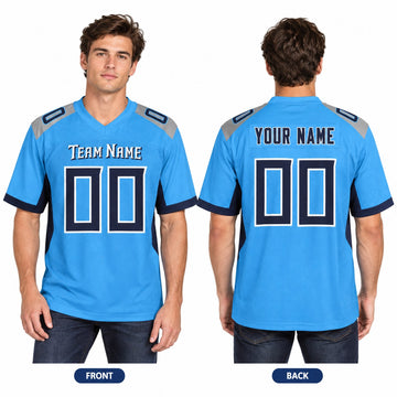 Personalized Tennessee Titans Football Jersey – Light Blue Vapor F.U.S.E. Elite Style, Custom Name Patch, Team Name, Number & Logo-1