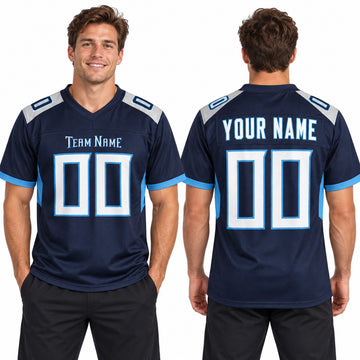 Personalized Tennessee Titans Football Jersey – Navy Vapor F.U.S.E. Elite Style, Custom Name Patch, Team Name, Number & Logo-1