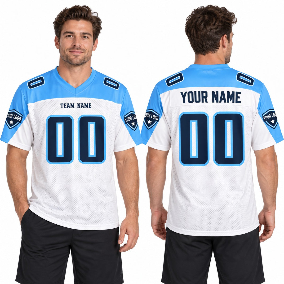 Personalized Tennessee Titans Football Jersey – White Retired Legacy Style, Custom Name Patch, Team Name, Number & Logo-1