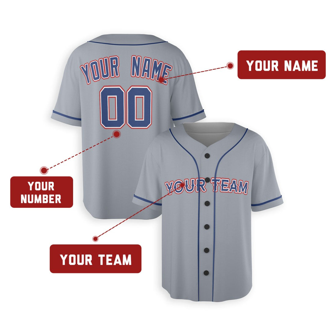Personalized Texas Rangers Baseball Jersey - Royal Blue Alternate Style, Custom Name & Number-1