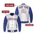 Personalized Texas Rangers Varsity Jacket – White Royal Alternate Style, Custom Name & Number-2