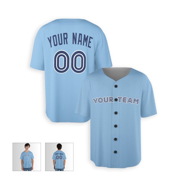 Personalized Toronto Blue Jays Baseball Jersey - Sky Blue Alternate Style, Custom Name & Number-3