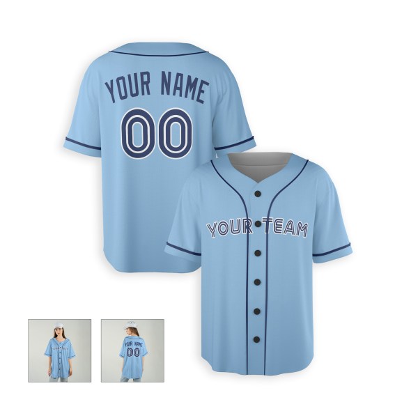 Personalized Toronto Blue Jays Baseball Jersey - Sky Blue Alternate Style, Custom Name & Number-6