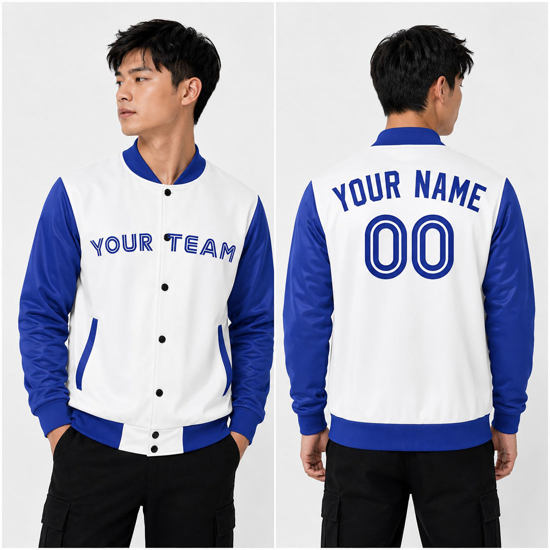 Personalized Toronto Blue Jays Varsity Jacket – White Royal Alternate Style, Custom Name & Number-1