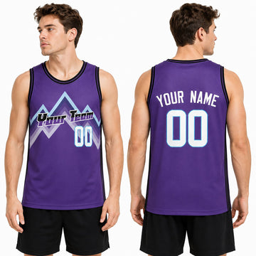Personalized Utah Jazz Basketball Jersey - Purple Fast Break Icon Style, Custom Name & Number-1
