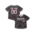 Personalized Valentine Baseball Jersey - Black Love Word Style, Matching Couples Custom Name & Number-5