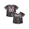 Personalized Valentine Baseball Jersey - Black Love Word Style, Matching Couples Custom Name & Number-6