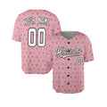Personalized Valentine Baseball Jersey - Pink Tiny Heart Style, Matching Couples Custom Name & Number-4