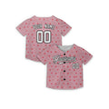 Personalized Valentine Baseball Jersey - Pink Tiny Heart Style, Matching Couples Custom Name & Number-5