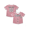 Personalized Valentine Baseball Jersey - Pink Tiny Heart Style, Matching Couples Custom Name & Number-6