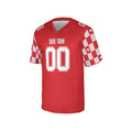 Personalized Valentine’s Day Football Jersey - Checkered Heart Design, Matching Couples Outfit-4