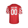 Personalized Valentine’s Day Football Jersey - Checkered Heart Design, Matching Couples Outfit-5