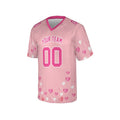 Personalized Valentine’s Day Football Jersey - Floating Hearts Design, Matching Couples Outfit-4