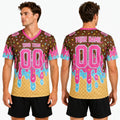 Personalized Valentine’s Day Football Jersey - Ice Cream Drip Design, Matching Couples Outfit-1