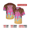 Personalized Valentine’s Day Football Jersey - Ice Cream Drip Design, Matching Couples Outfit-2