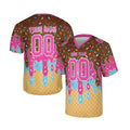 Personalized Valentine’s Day Football Jersey - Ice Cream Drip Design, Matching Couples Outfit-3