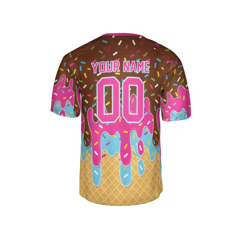 Personalized Valentine’s Day Football Jersey - Ice Cream Drip Design, Matching Couples Outfit-5