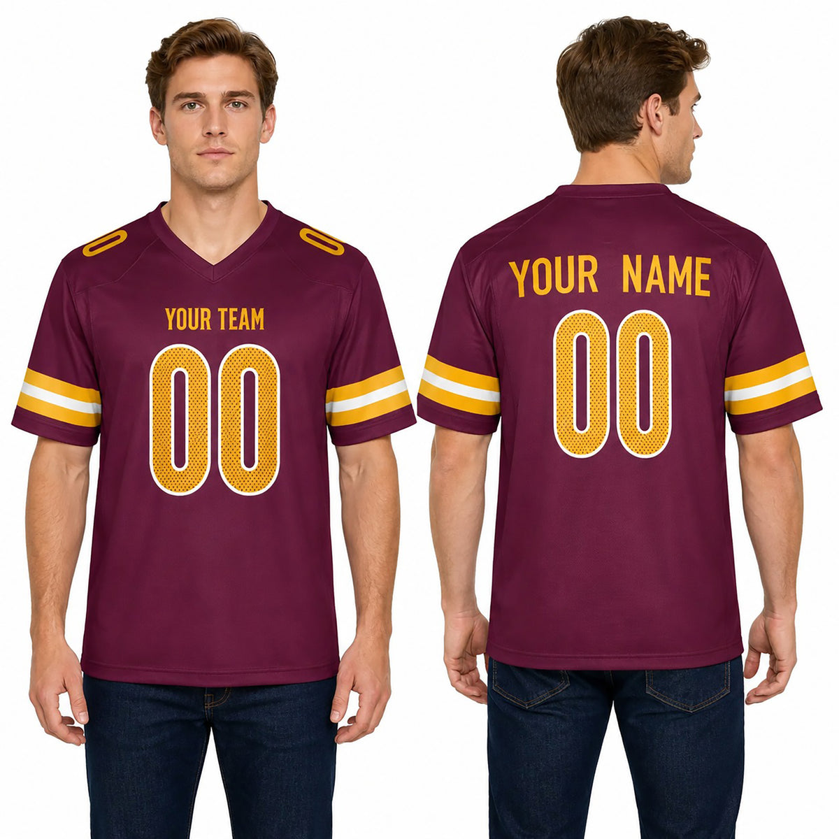 Personalized Washington Commanders Football Jersey - Burgundy Fan Style, Custom Name & Number-1