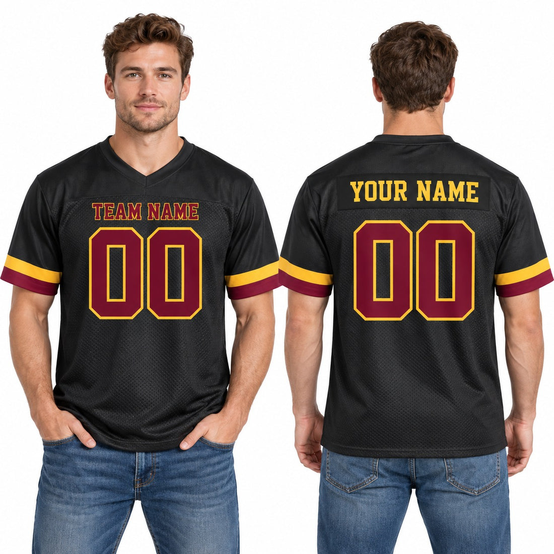 Personalized Washington Commanders Football Jersey – Black Hail Raiser Alternate Style, Custom Name Patch, Team Name, Number & Logo-1