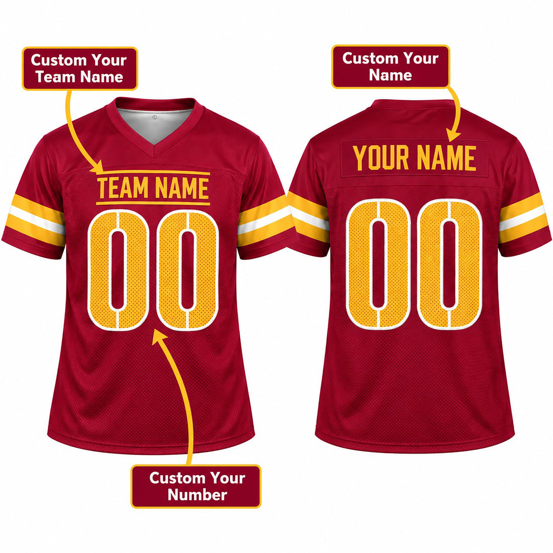 Personalized Washington Commanders Football Jersey – Burgundy Vapor F.U.S.E. Elite Style, Custom Name Patch, Team Name, Number & Logo-1