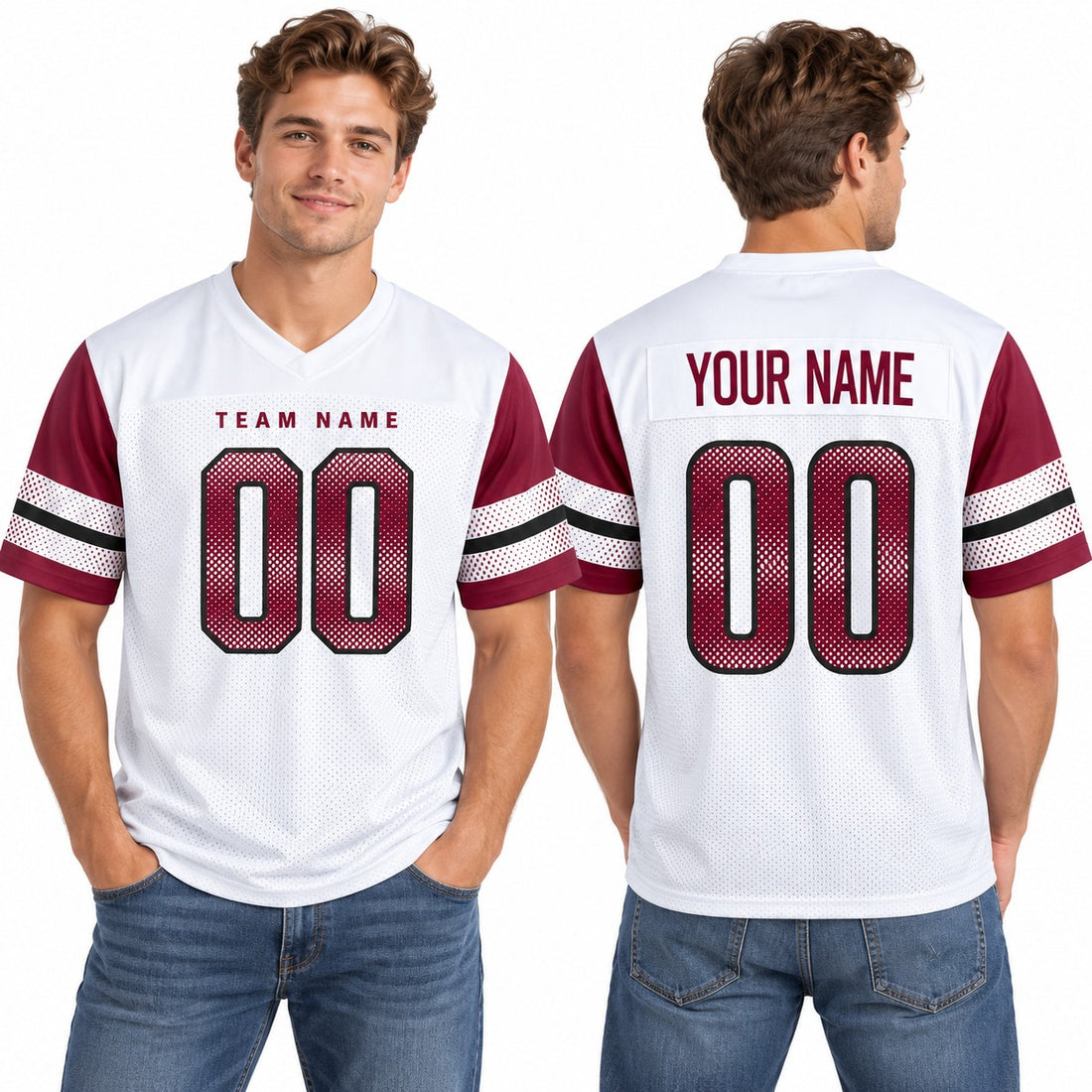 Personalized Washington Commanders Football Jersey – White Game Style, Custom Name Patch, Team Name, Number & Logo-1