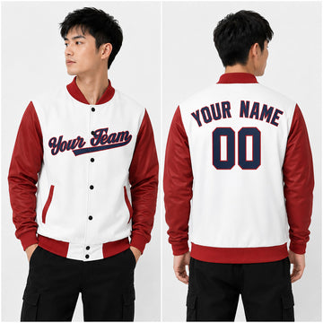 Personalized Washington Nationals Varsity Jacket – White Red Alternate Style, Custom Name & Number-1