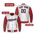 Personalized Washington Nationals Varsity Jacket – White Red Alternate Style, Custom Name & Number-2