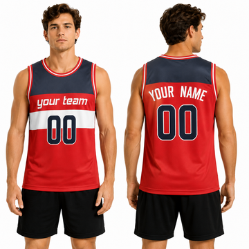 Personalized Washington Wizards Basketball Jersey - Red Fast Break Icon Style, Custom Name & Number-1
