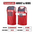Personalized Washington Wizards Basketball Jersey - Red Fast Break Icon Style, Custom Name & Number-2